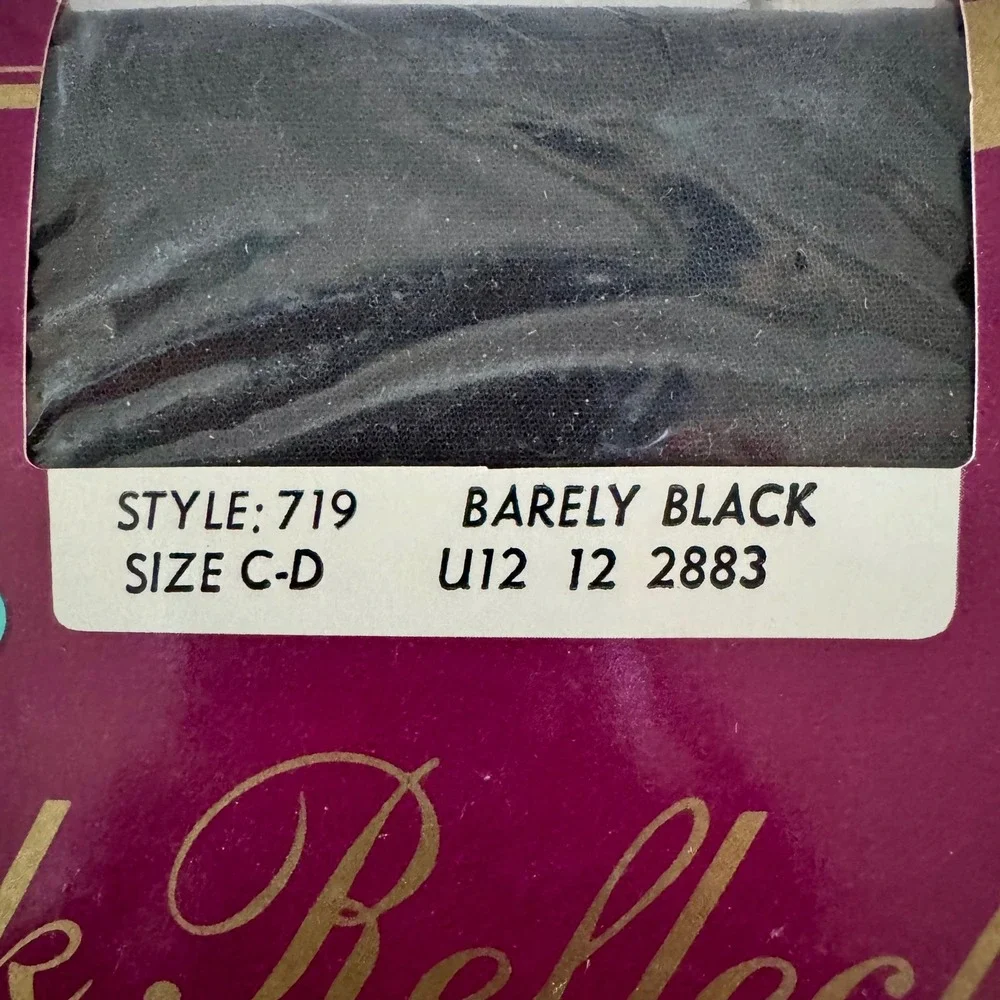 2PK Vintage Hanes Silk Reflections Pantyhose Barely Black Size C-D Style 719 USA